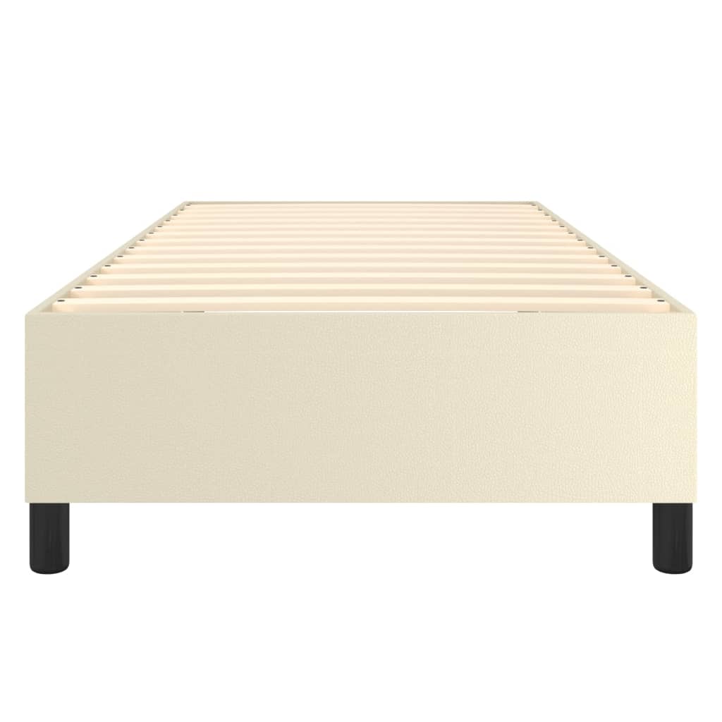 Boxspringbettgestell Creme 90x190 cm Kunstleder