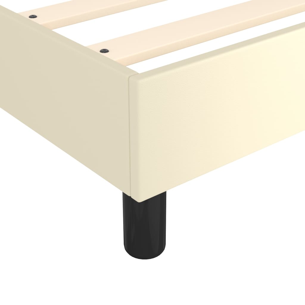 Boxspringbettgestell Creme 90x190 cm Kunstleder