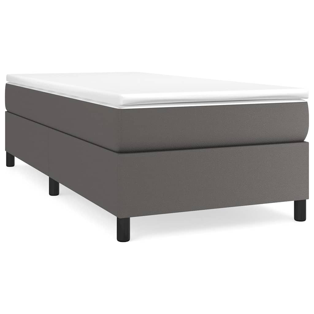 Boxspringbettgestell Grau 90x190 cm Kunstleder