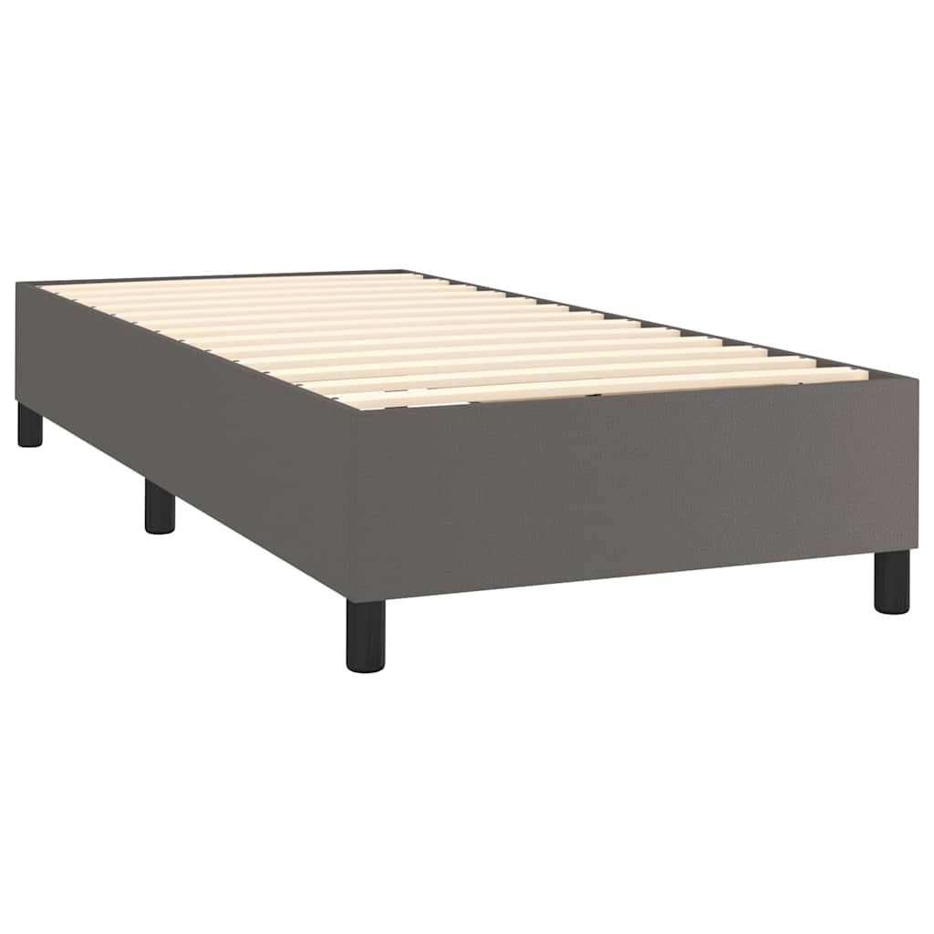 Boxspringbettgestell Grau 90x190 cm Kunstleder
