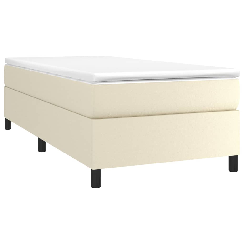 Boxspringbettgestell Creme 90x200 cm Kunstleder