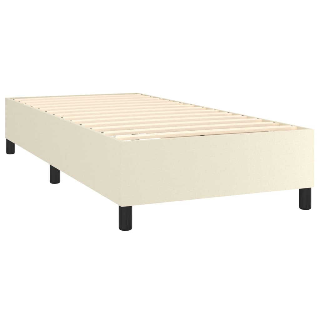 Boxspringbettgestell Creme 90x200 cm Kunstleder