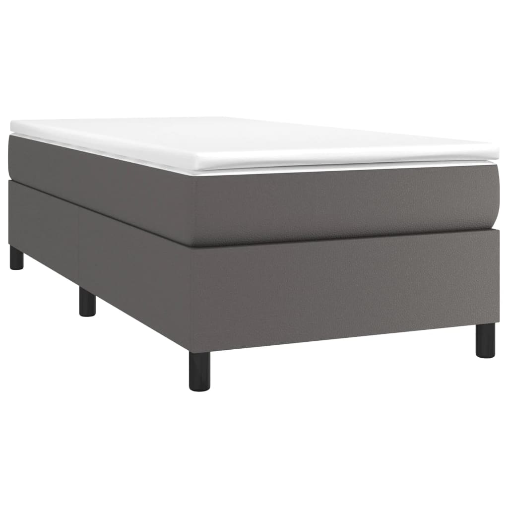Boxspringbettgestell Grau 90x200 cm Kunstleder