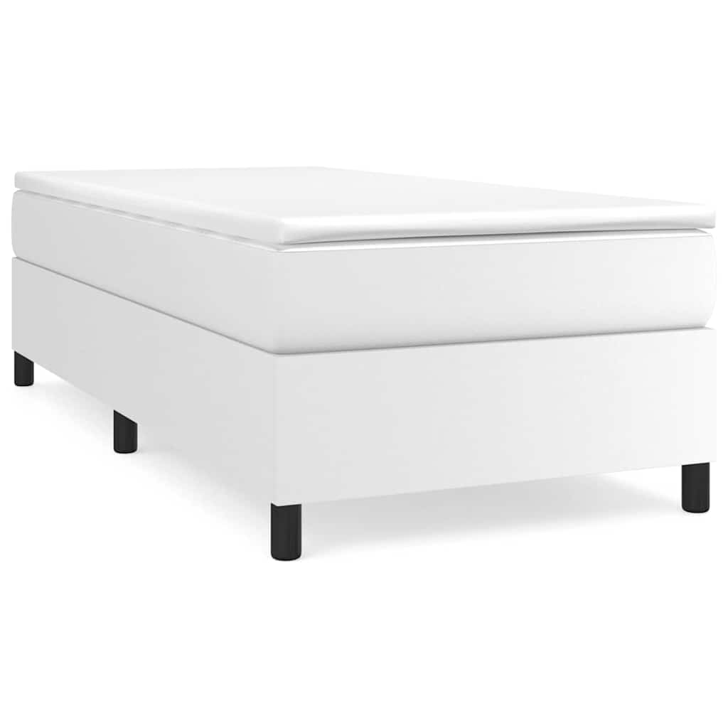 Boxspringbettgestell Weiß 100x200 cm Kunstleder