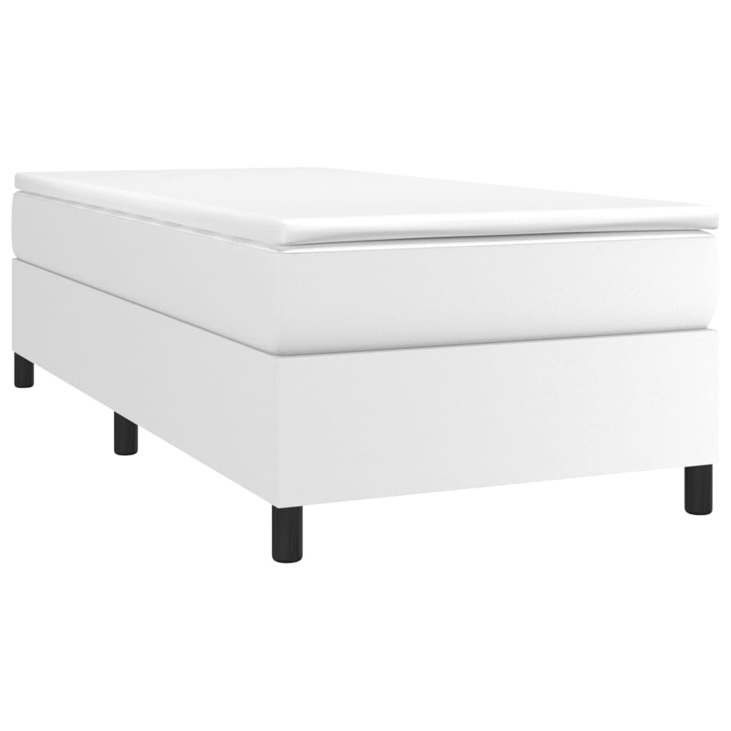 Boxspringbettgestell Weiß 100x200 cm Kunstleder