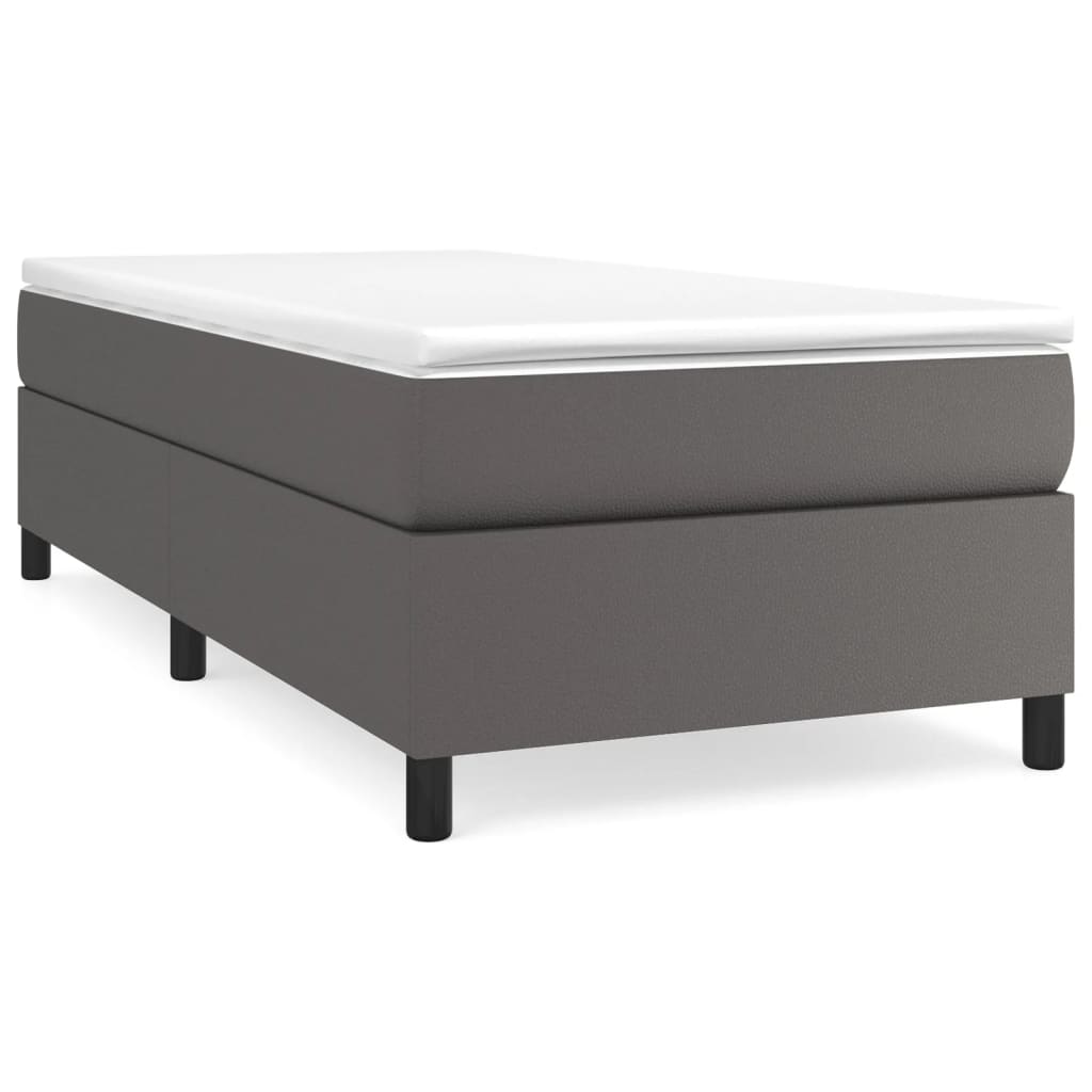 Boxspringbettgestell Grau 100x200 cm Kunstleder