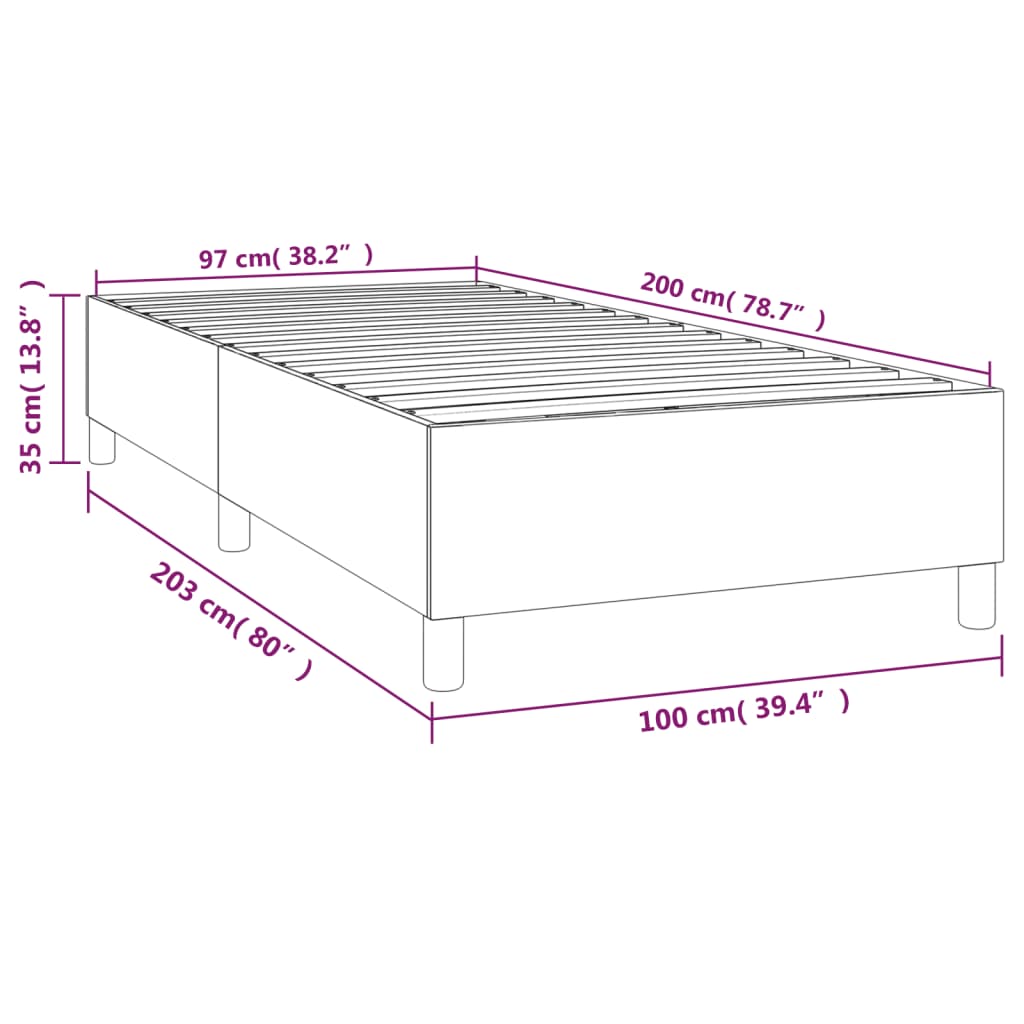 Boxspringbettgestell Grau 100x200 cm Kunstleder