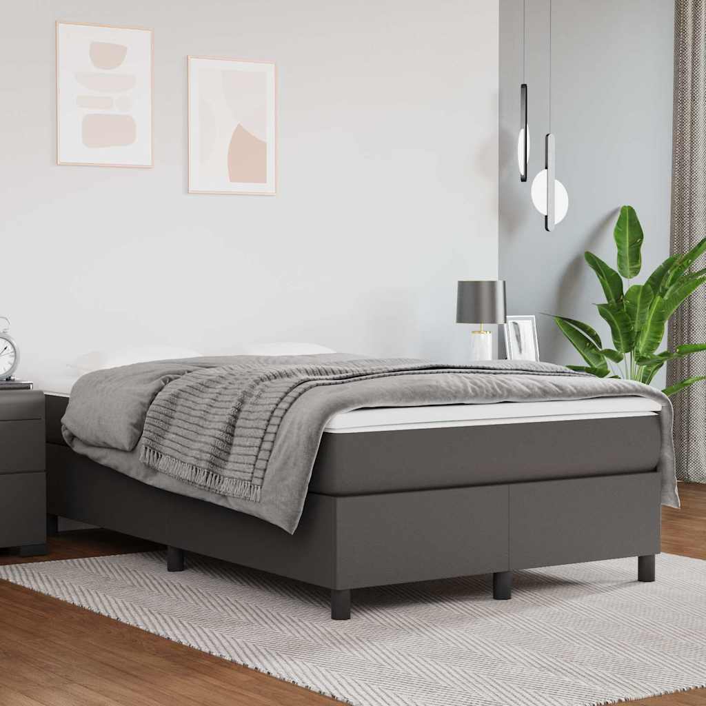Boxspringbettgestell Grau 120x200 cm Kunstleder