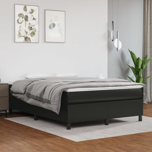 Boxspringbettgestell Schwarz 140x190 cm Kunstleder