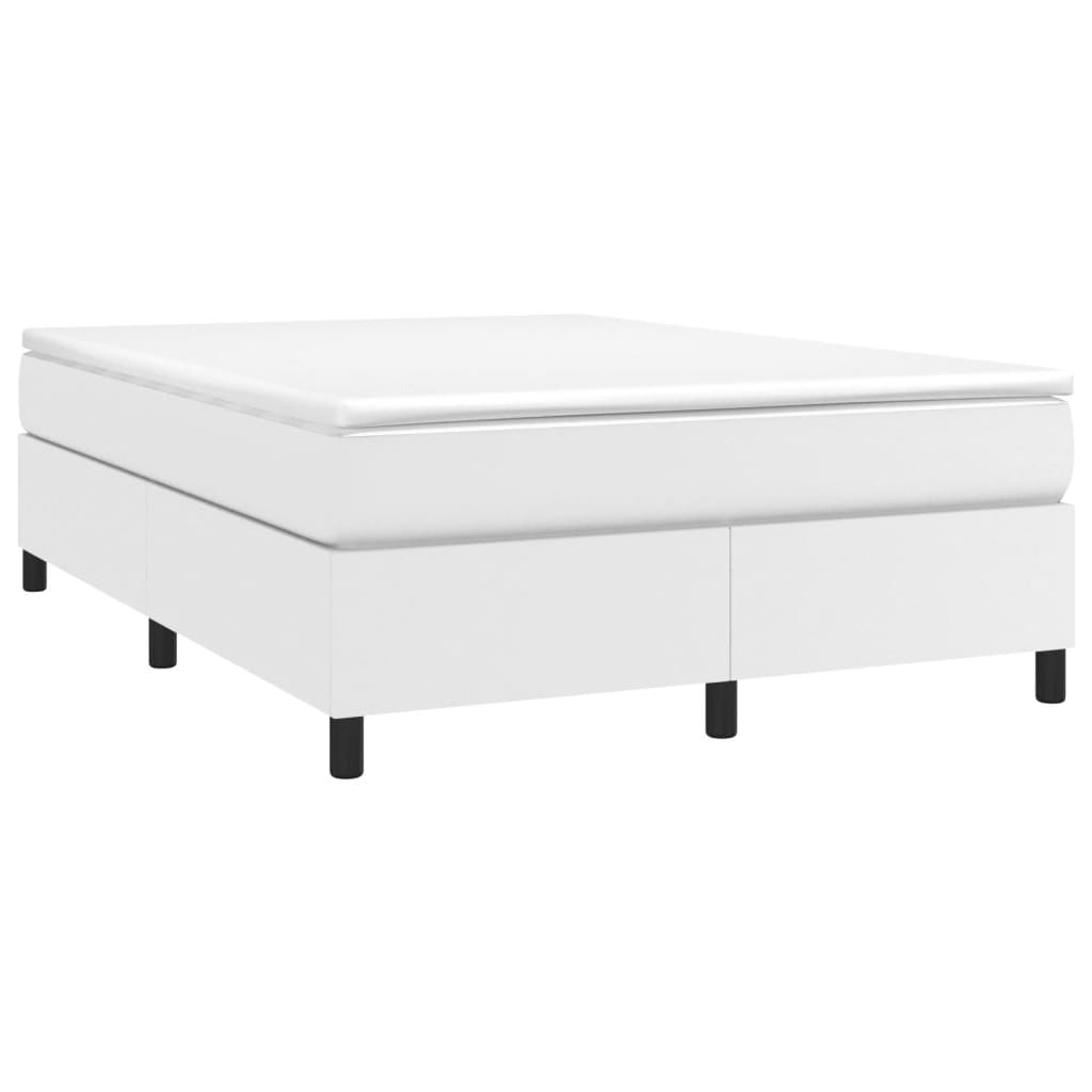 Boxspringbettgestell Weiß 140x190 cm Kunstleder