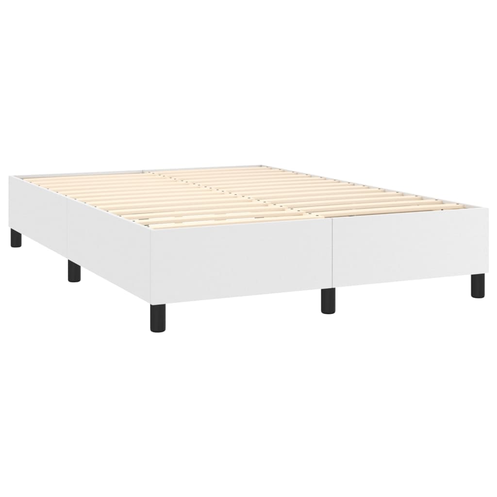 Boxspringbettgestell Weiß 140x190 cm Kunstleder