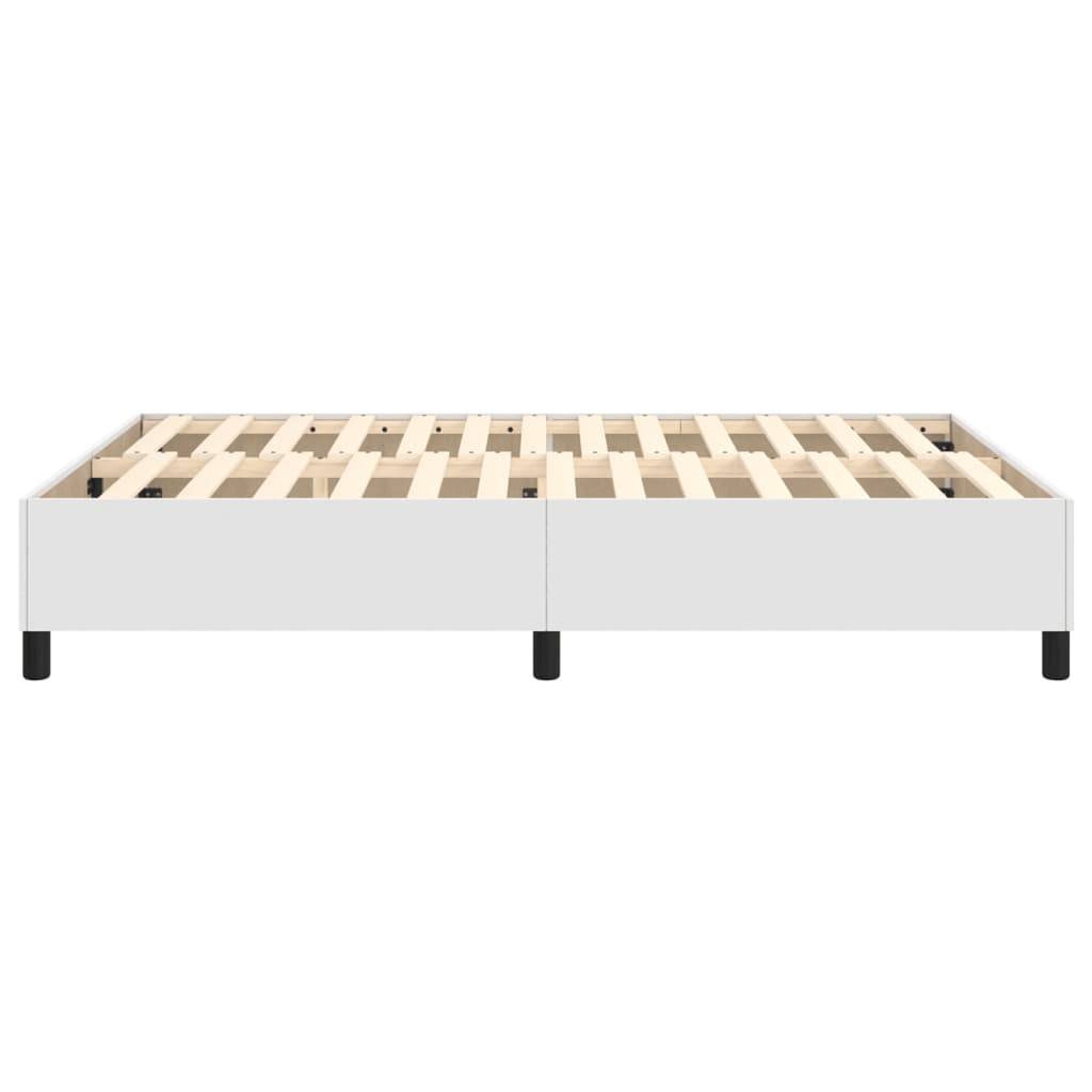 Boxspringbettgestell Weiß 140x190 cm Kunstleder