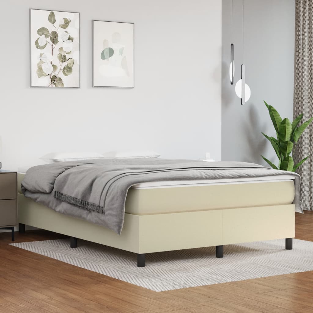 Boxspringbettgestell Creme 140x190 cm Kunstleder