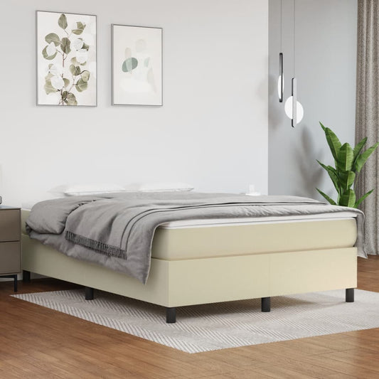 Boxspringbettgestell Creme 140x190 cm Kunstleder