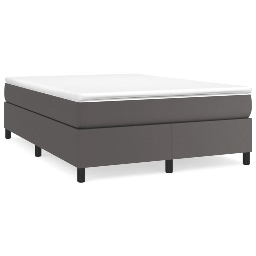 Boxspringbettgestell Grau 140x190 cm Kunstleder