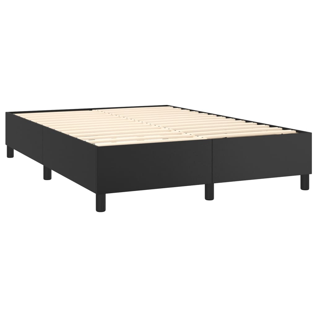 Boxspringbettgestell Schwarz 140x200 cm Kunstleder