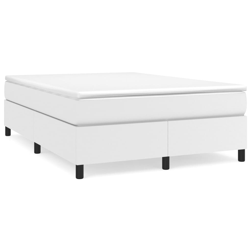 Boxspringbettgestell Weiß 140x200 cm Kunstleder