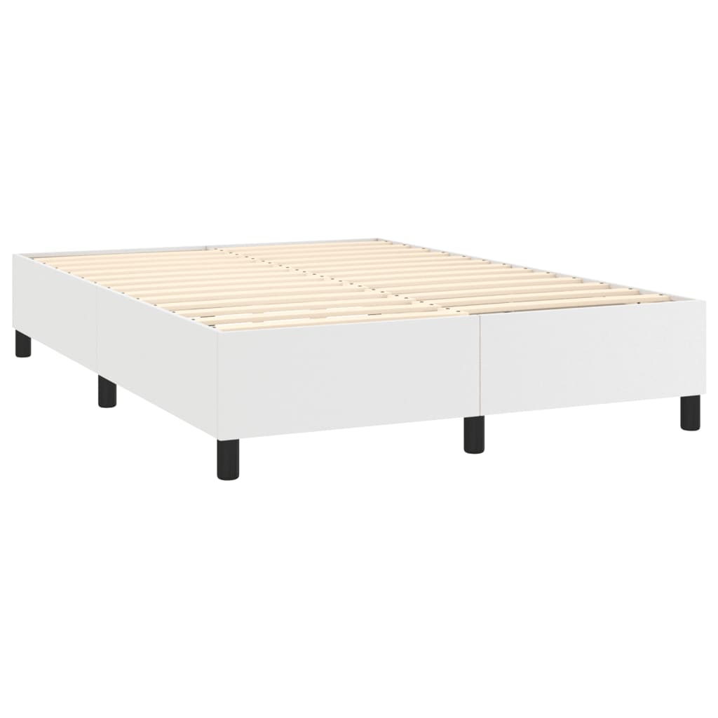 Boxspringbettgestell Weiß 140x200 cm Kunstleder