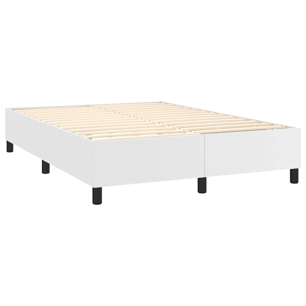 Boxspringbettgestell Weiß 140x200 cm Kunstleder