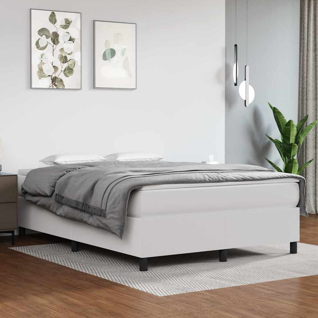 Boxspringbettgestell Weiß 140x200 cm Kunstleder