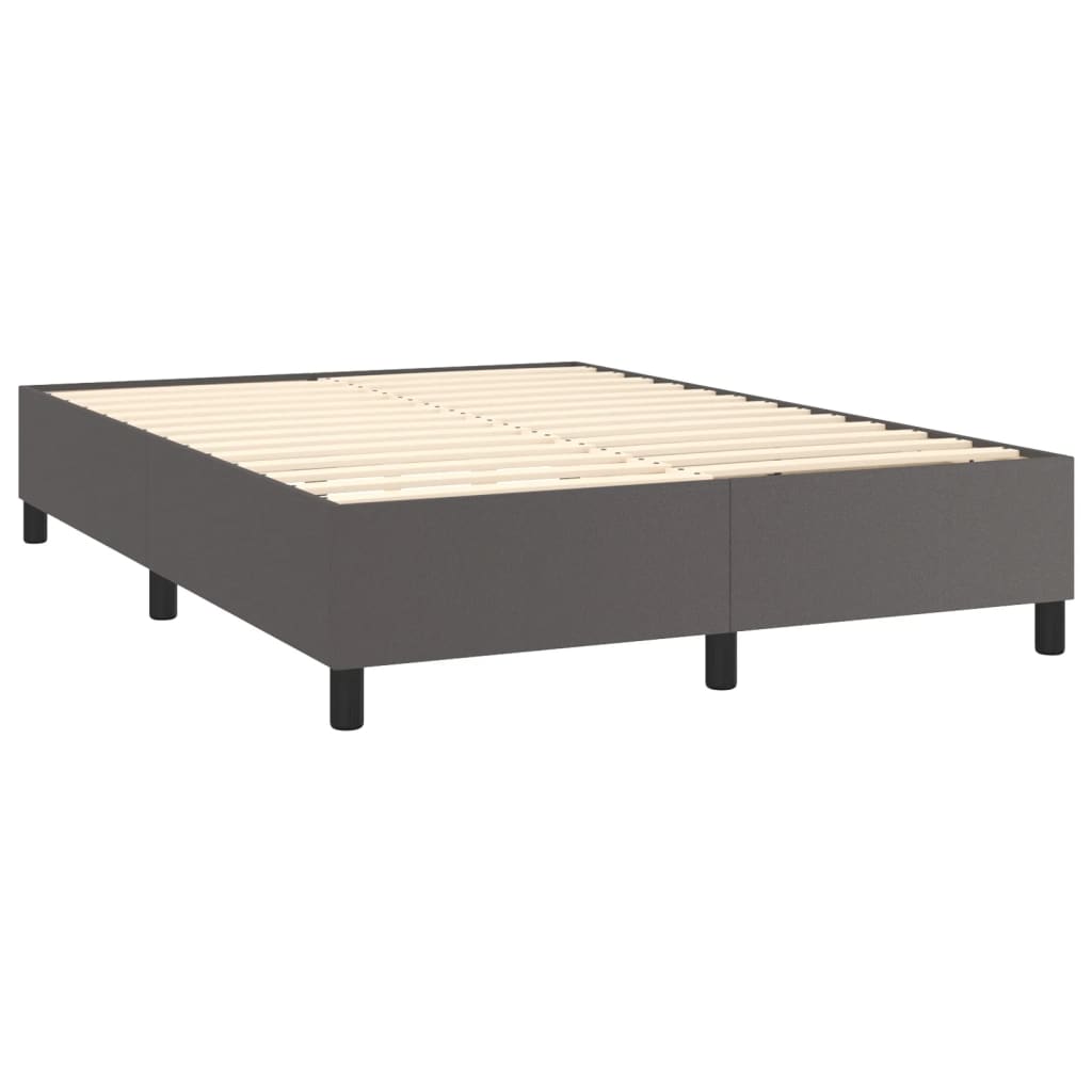 Boxspringbettgestell Grau 140x200 cm Kunstleder