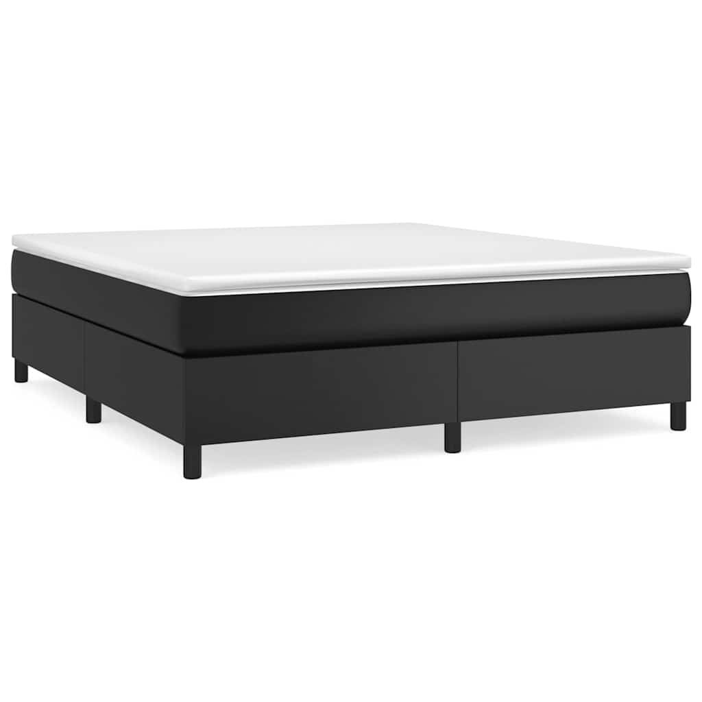 Boxspringbettgestell Schwarz 160x200 cm Kunstleder