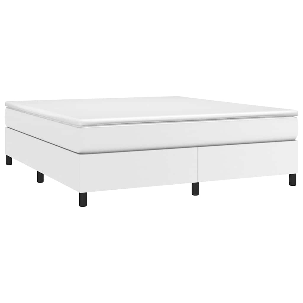 Boxspringbettgestell Weiß 160x200 cm Kunstleder