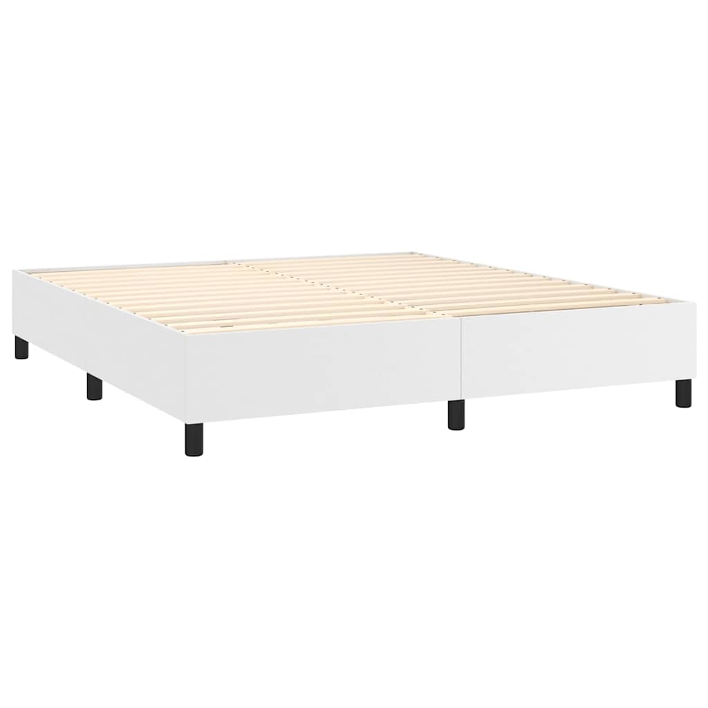 Boxspringbettgestell Weiß 160x200 cm Kunstleder