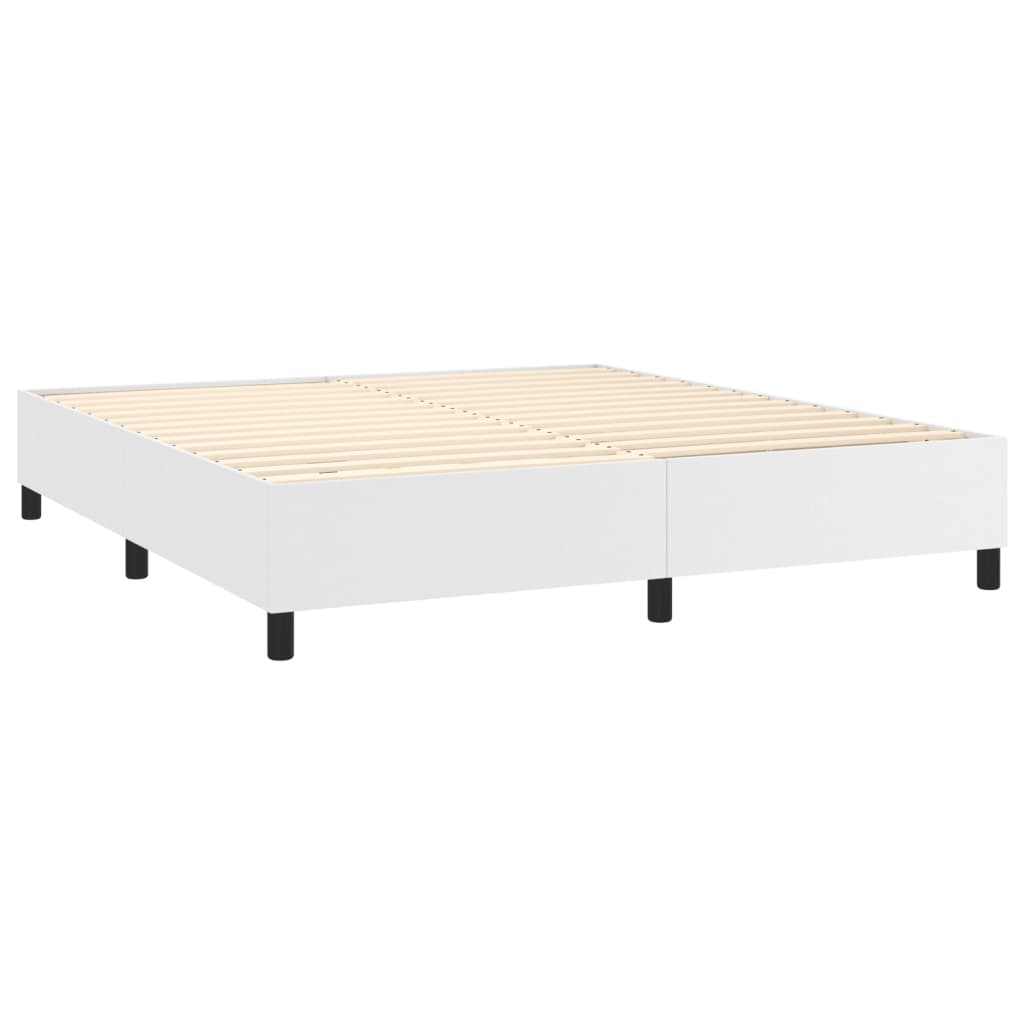 Boxspringbettgestell Weiß 160x200 cm Kunstleder