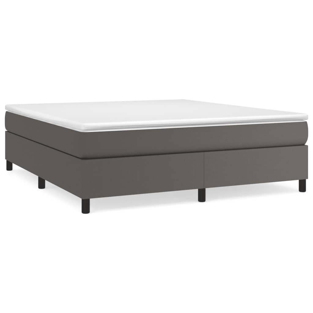 Boxspringbettgestell Grau 160x200 cm Kunstleder