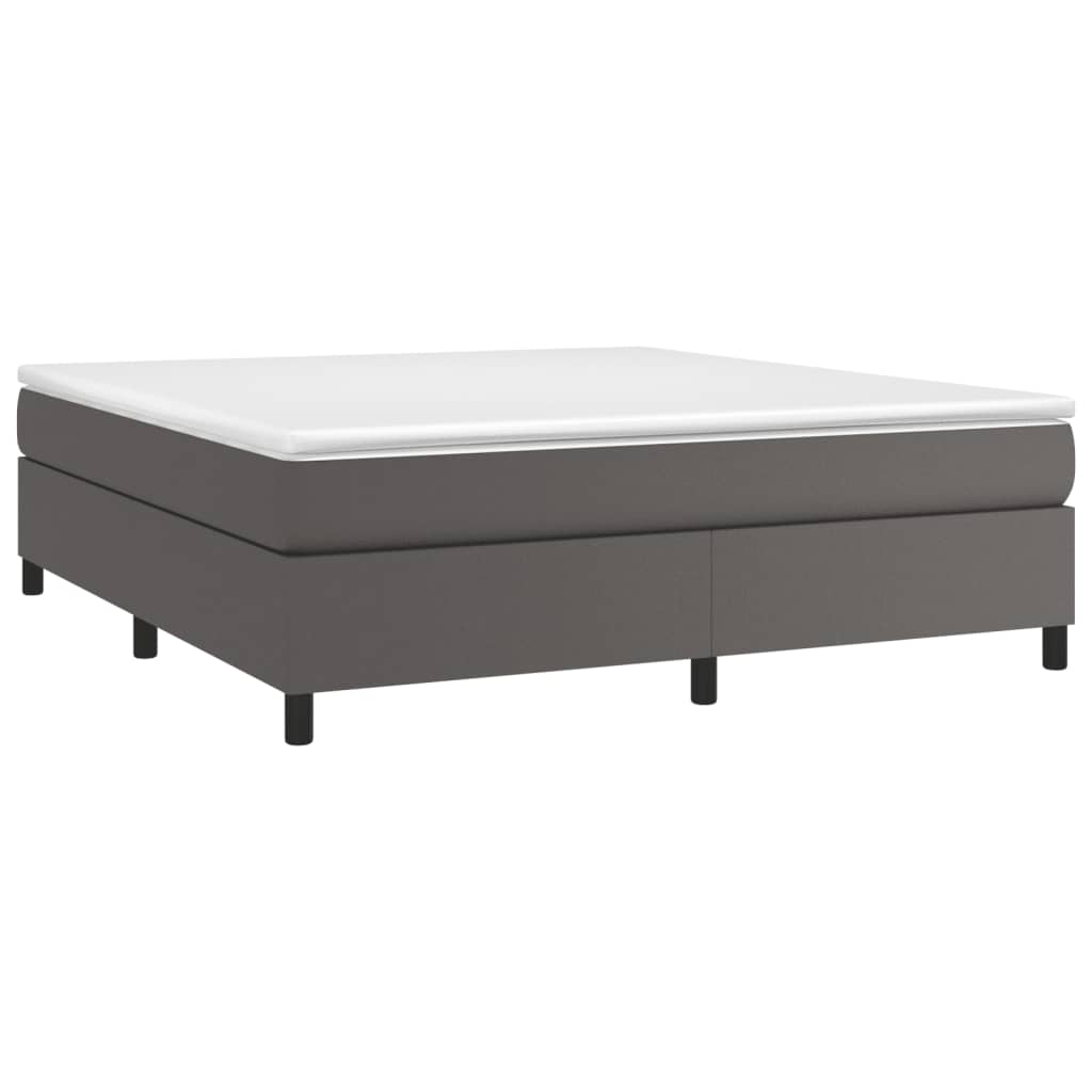 Boxspringbettgestell Grau 160x200 cm Kunstleder
