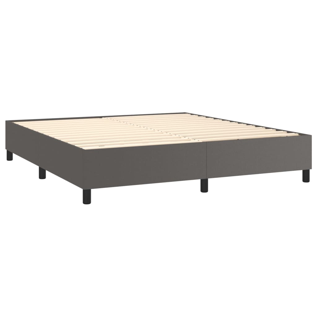 Boxspringbettgestell Grau 160x200 cm Kunstleder