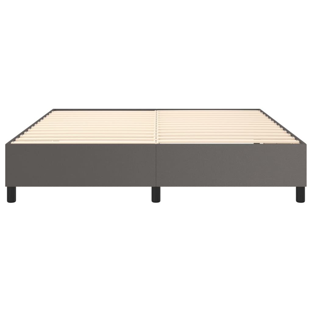 Boxspringbettgestell Grau 160x200 cm Kunstleder