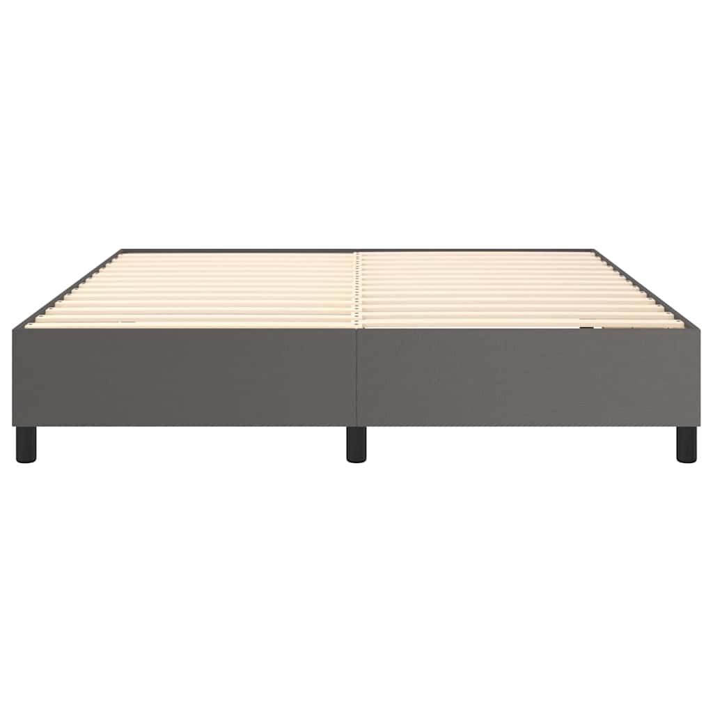 Boxspringbettgestell Grau 160x200 cm Kunstleder