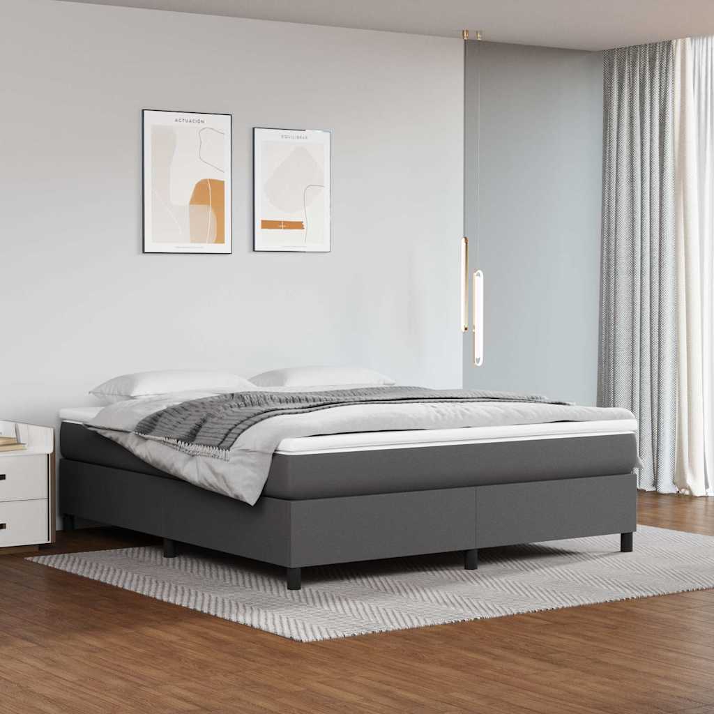 Boxspringbettgestell Grau 160x200 cm Kunstleder