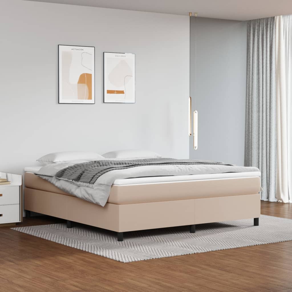 Boxspringbettgestell Cappuccino-Braun 160x200 cm Kunstleder