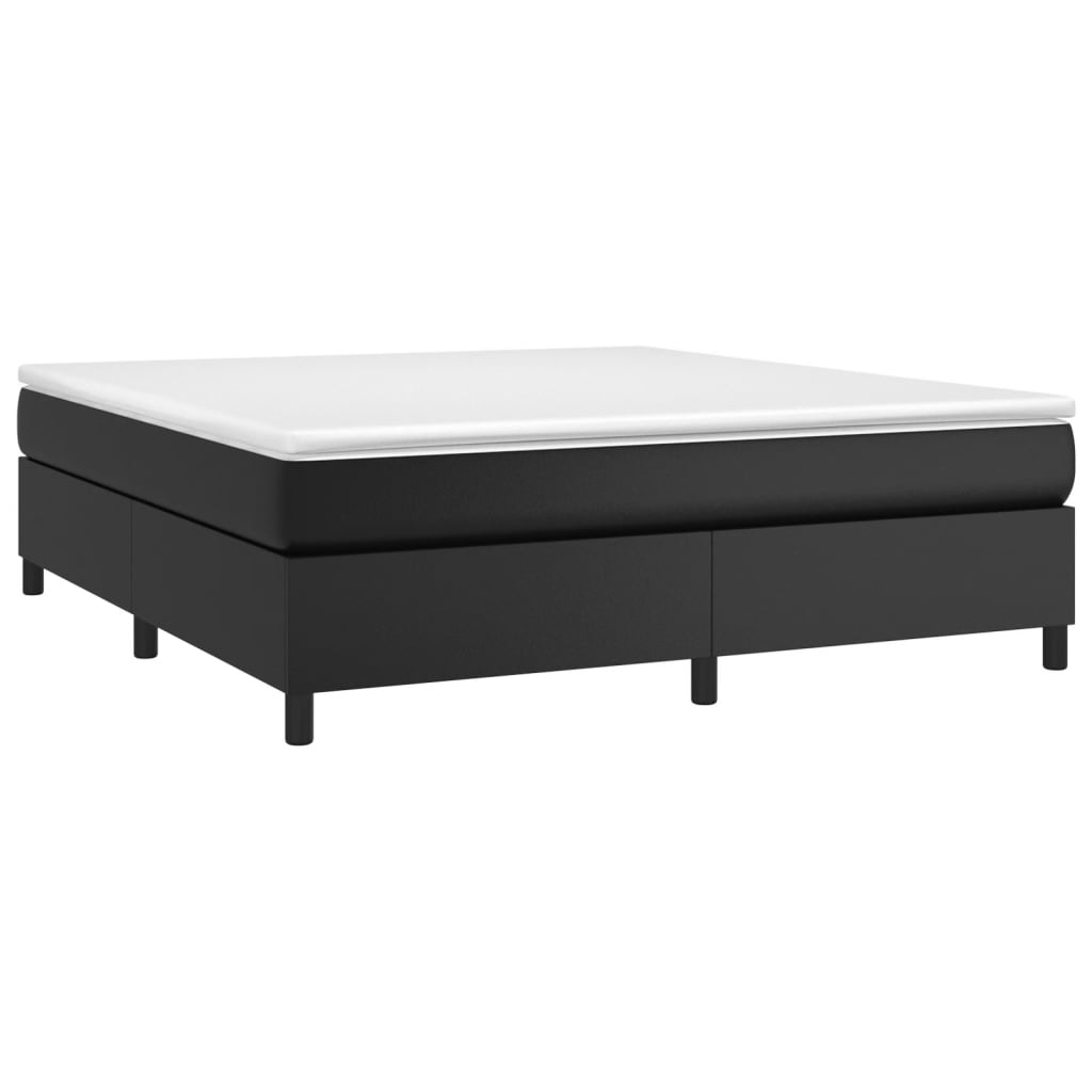 Boxspringbettgestell Schwarz 180x200 cm Kunstleder