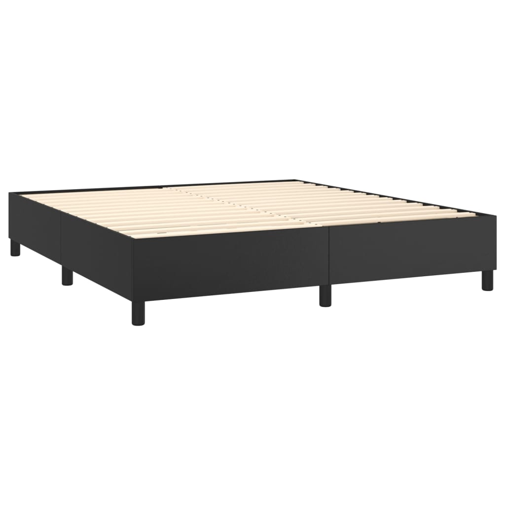 Boxspringbettgestell Schwarz 180x200 cm Kunstleder