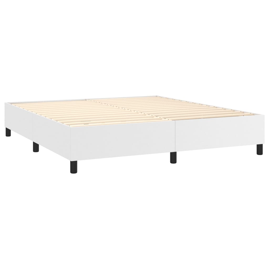 Boxspringbettgestell Weiß 180x200 cm Kunstleder