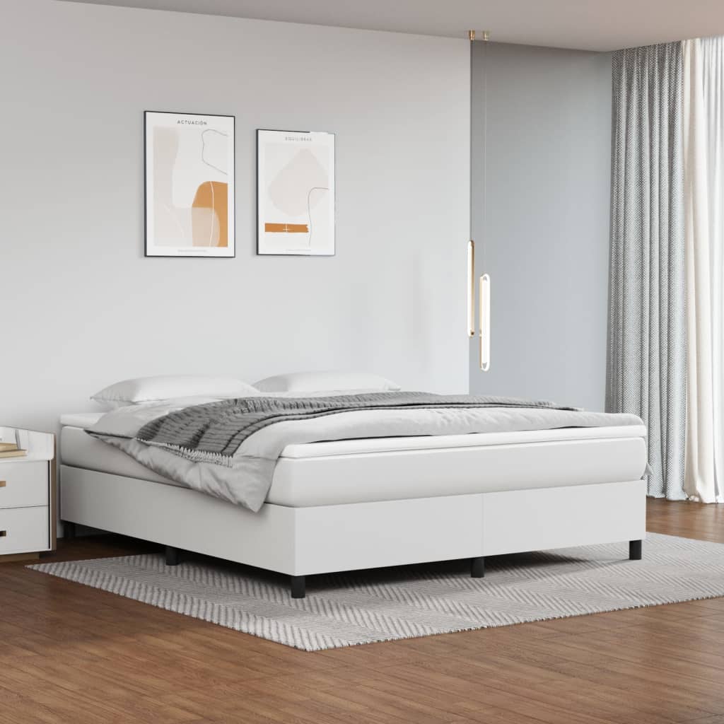 Boxspringbettgestell Weiß 180x200 cm Kunstleder