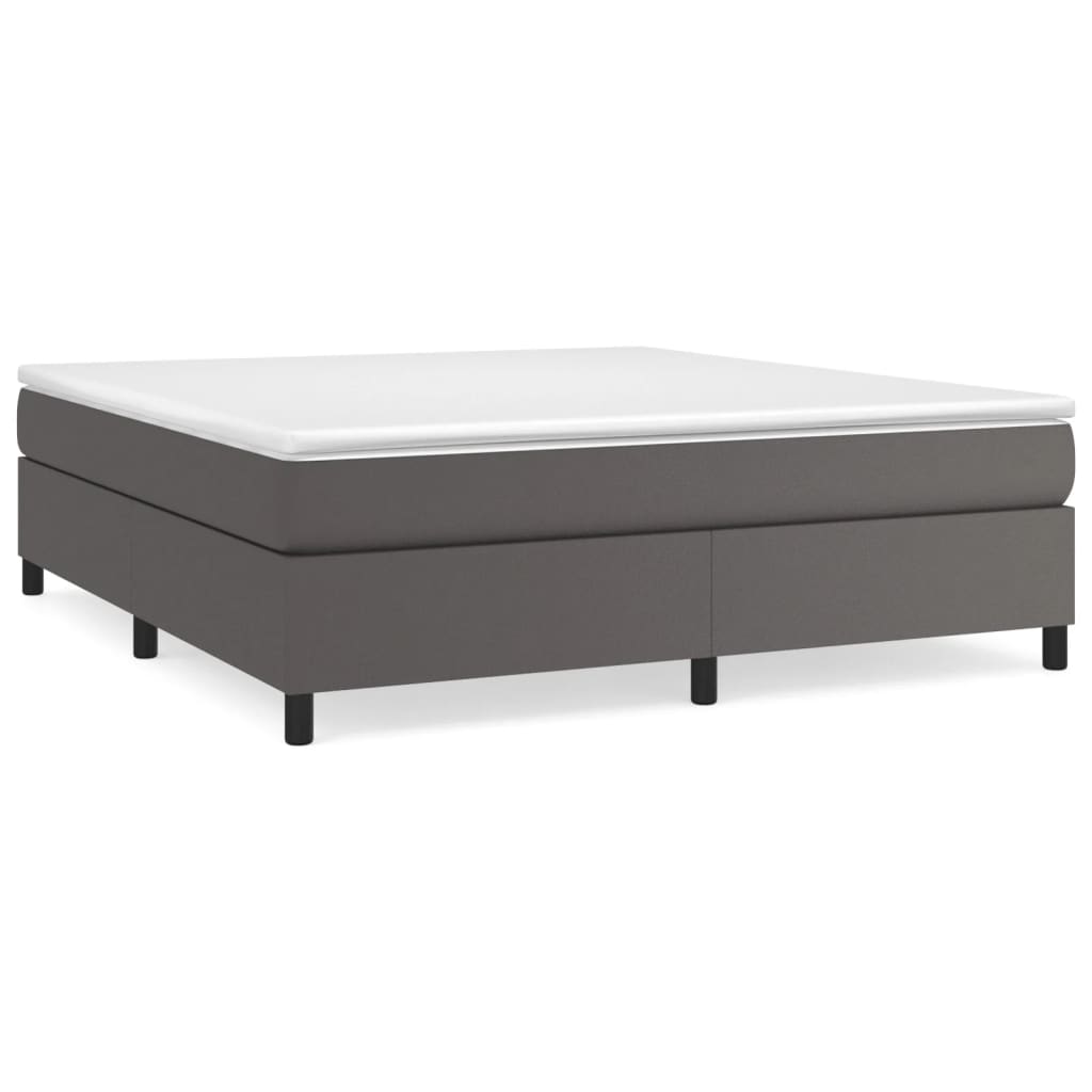 Boxspringbettgestell Grau 180x200 cm Kunstleder