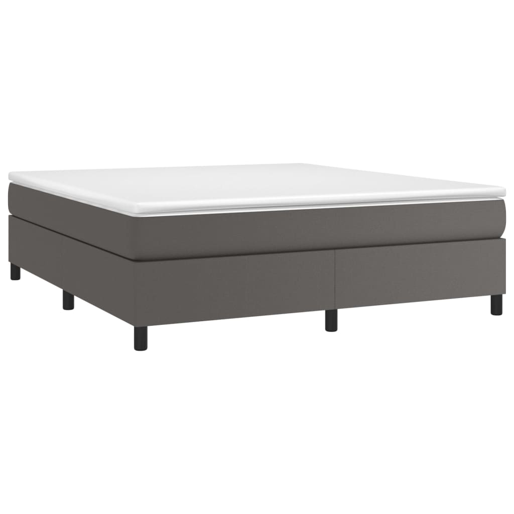 Boxspringbettgestell Grau 180x200 cm Kunstleder