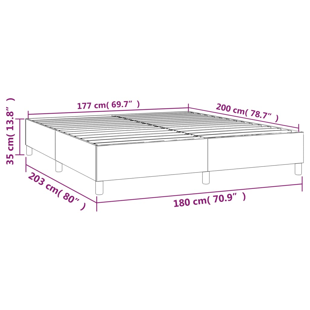 Boxspringbettgestell Grau 180x200 cm Kunstleder