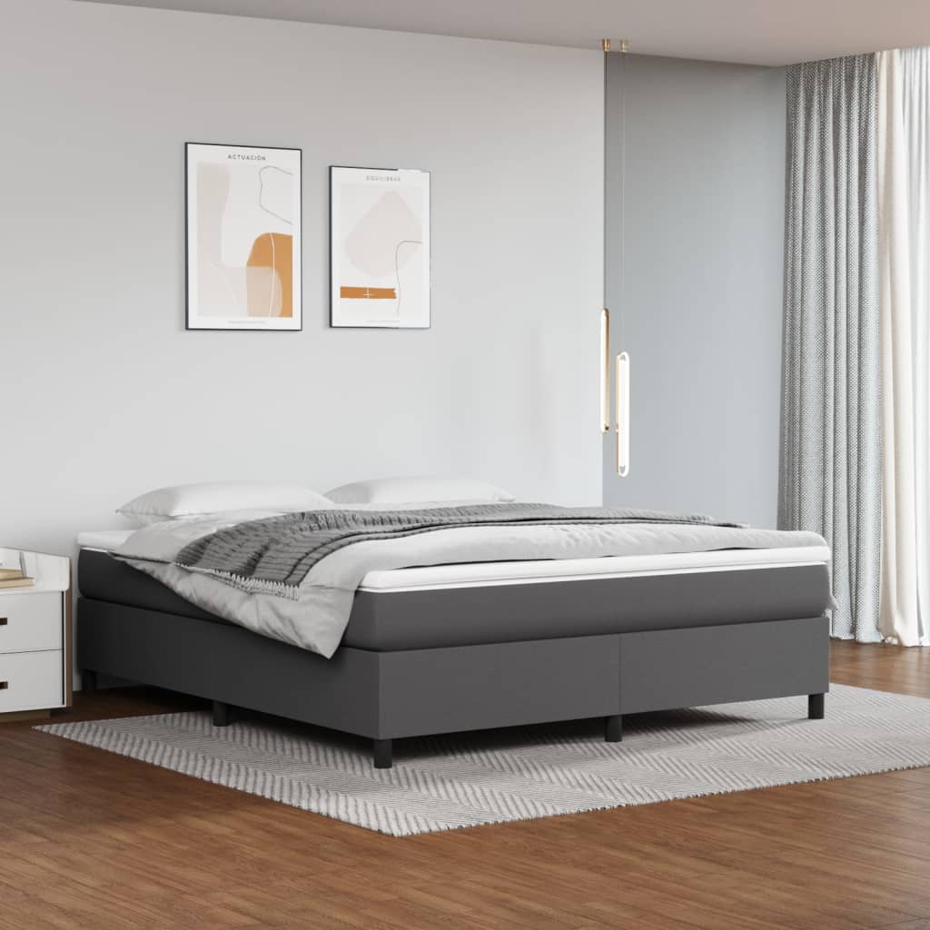 Boxspringbettgestell Grau 180x200 cm Kunstleder
