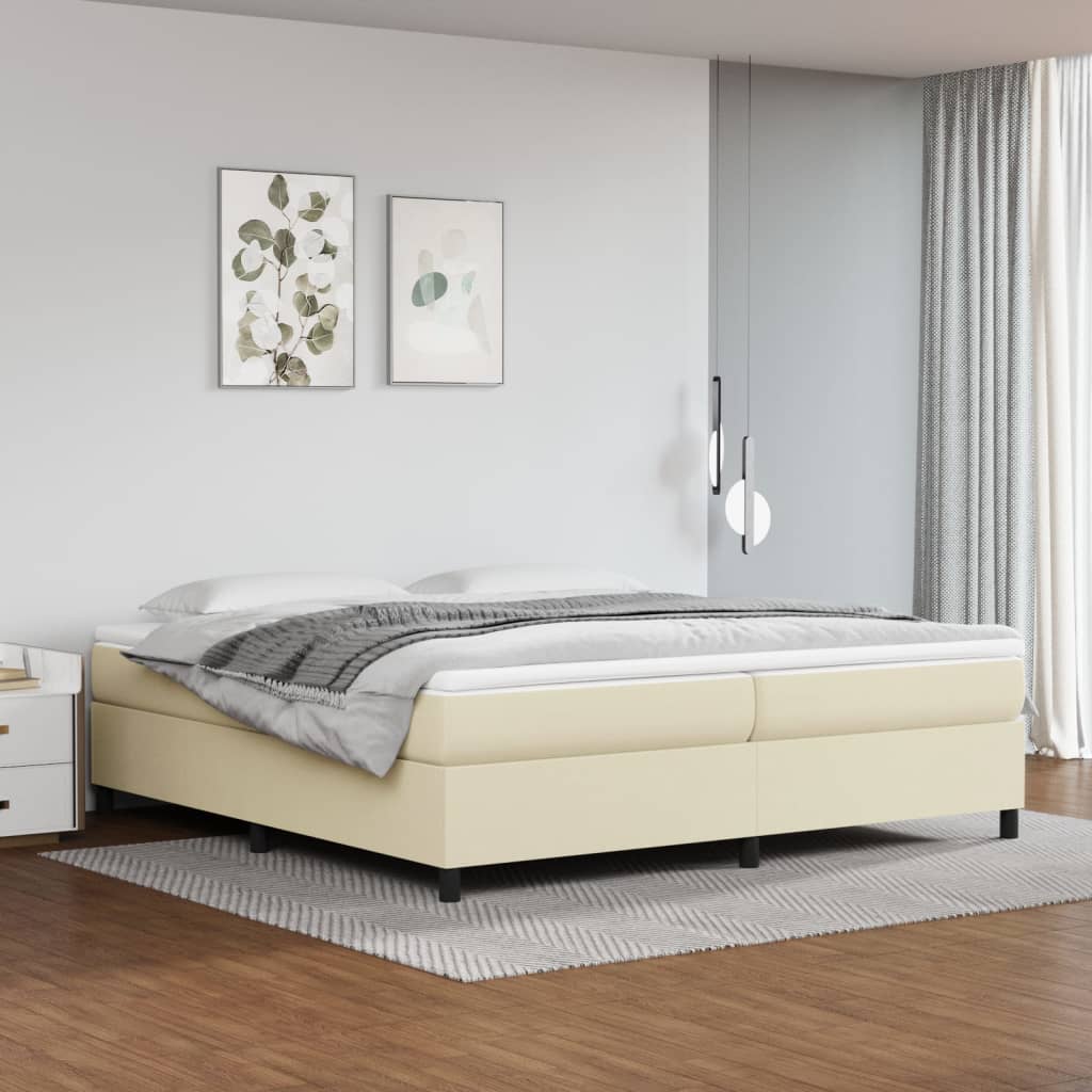 Boxspringbettgestell Creme 200x200 cm Kunstleder