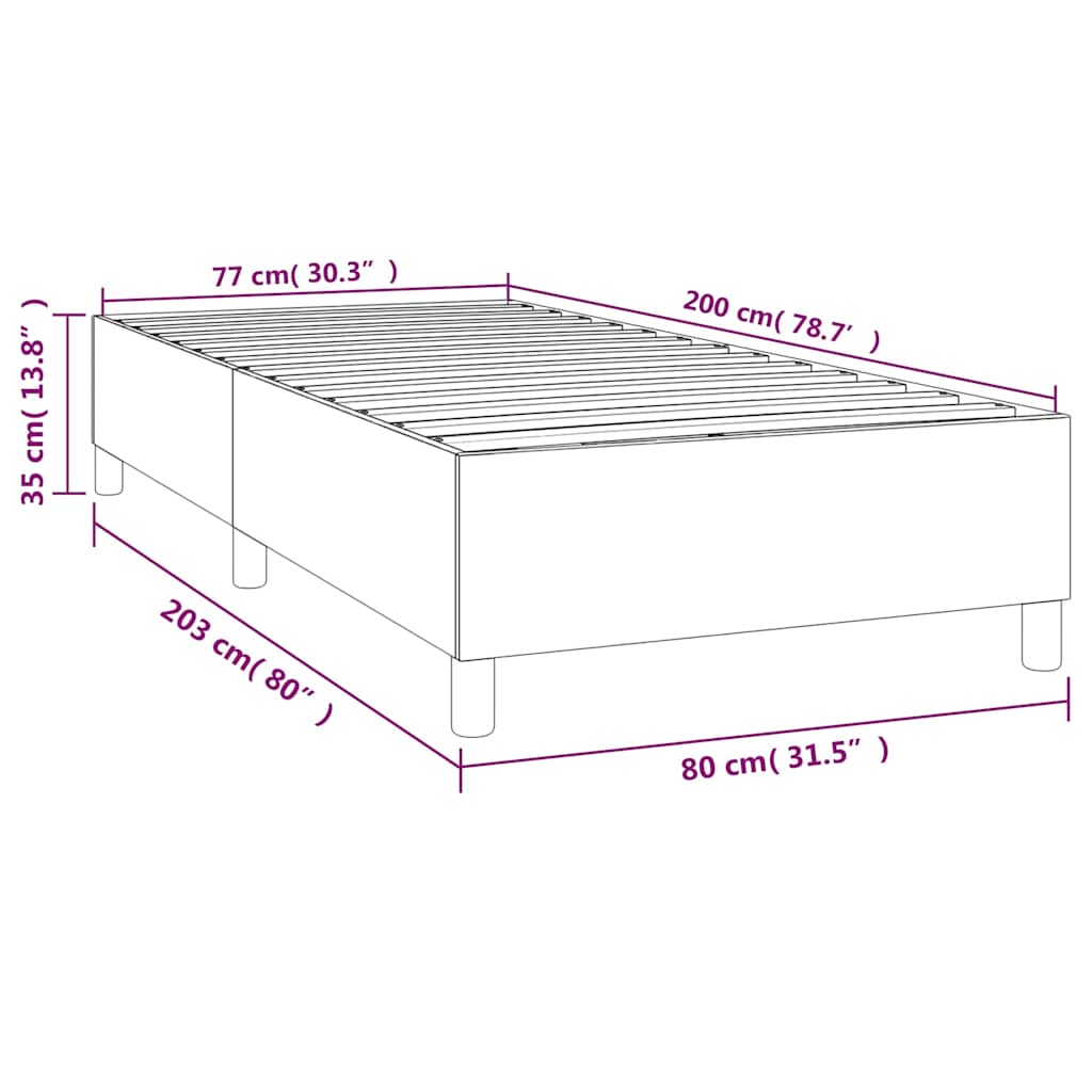 Boxspringbettgestell Dunkelgrün 80x200 cm Samt