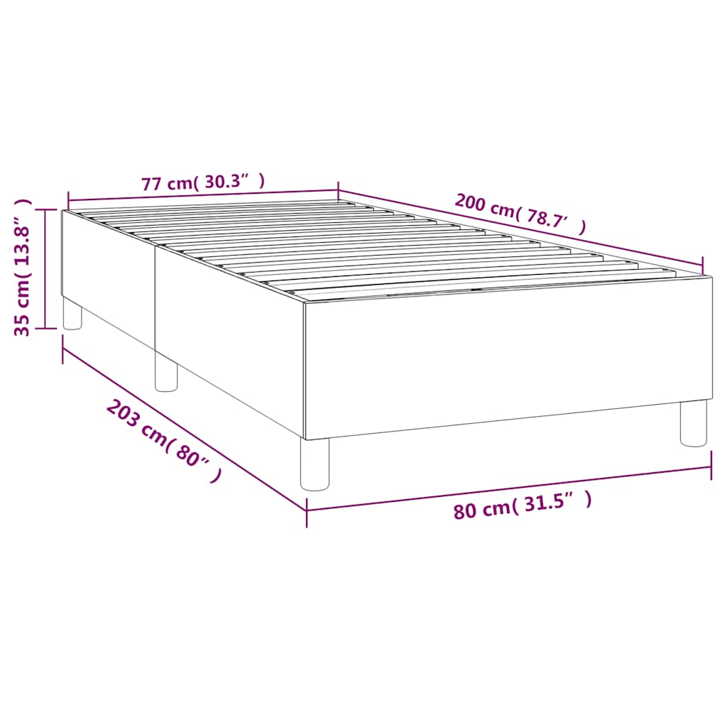 Boxspringbettgestell Dunkelblau 80x200 cm Samt