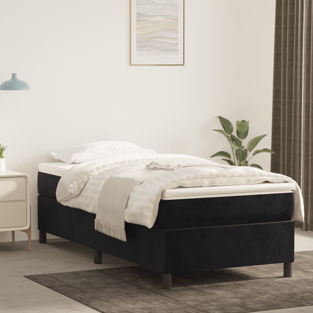 Boxspringbettgestell Schwarz 90x190 cm Samt