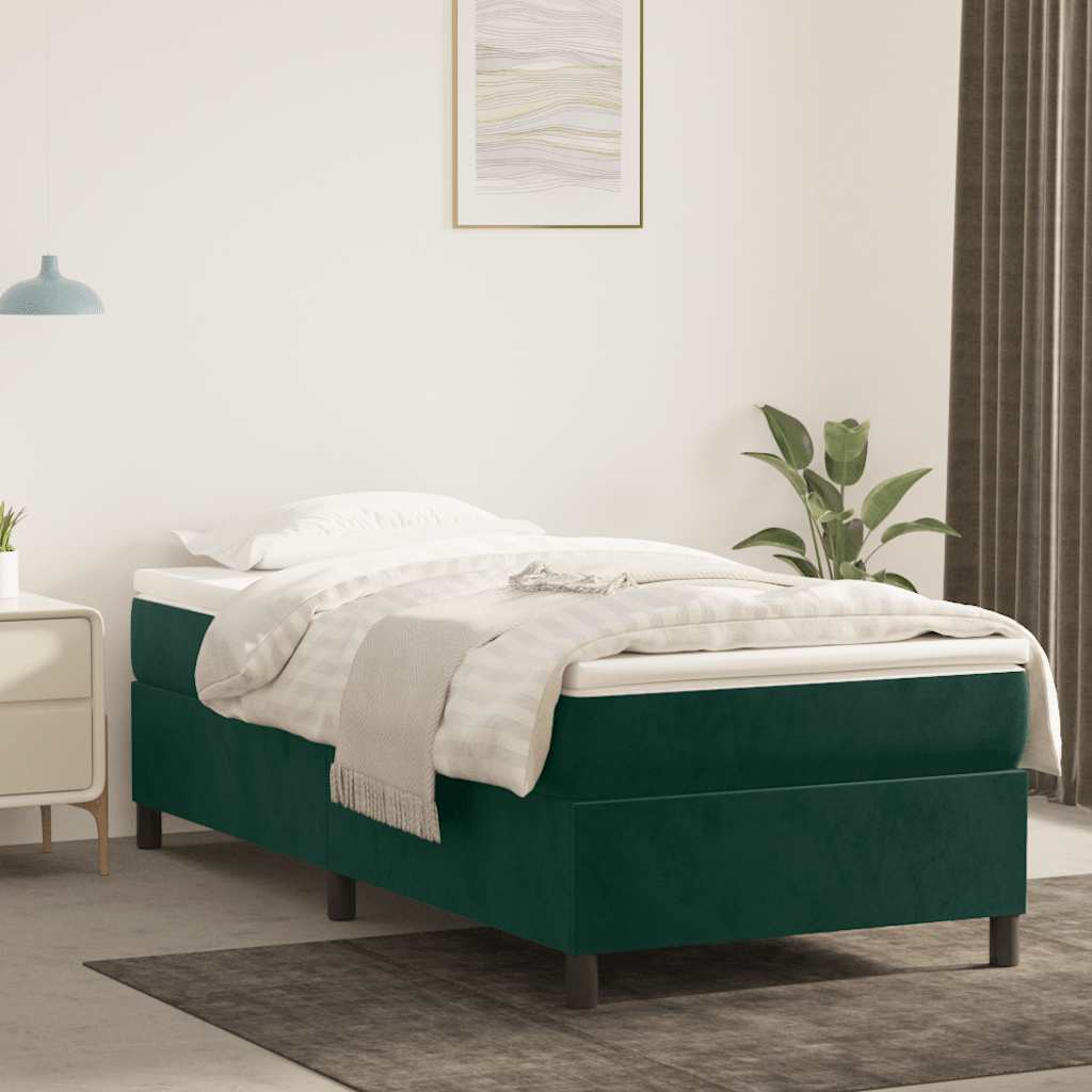 Boxspringbettgestell Dunkelgrün 90x190 cm Samt
