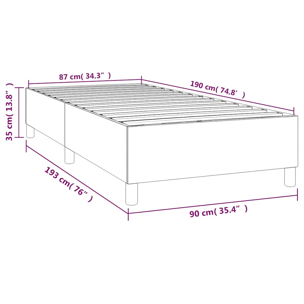 Boxspringbettgestell Dunkelblau 90x190 cm Samt